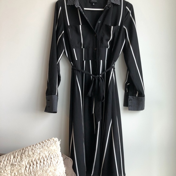 Who What Wear Dresses & Skirts - Who Wore What Striped Navy Tie Waist Dress